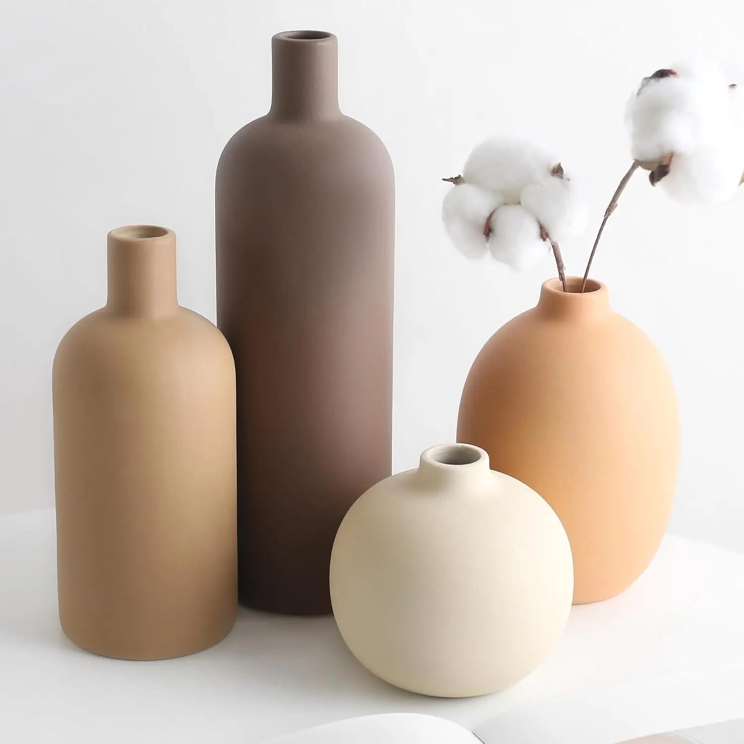 Ceramic Neutral Vase Set