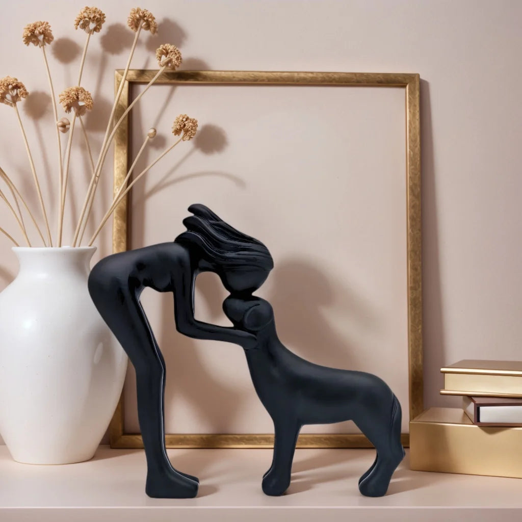 Girl & Dog Friendship Sculpture