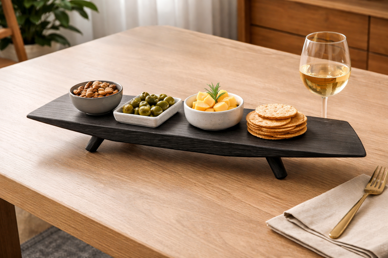 Noir Elevated Wood Display Tray