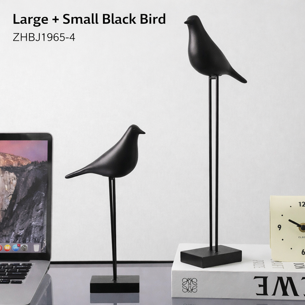Creative Minimalist High-End Black And White Bird Handicrafts For Display