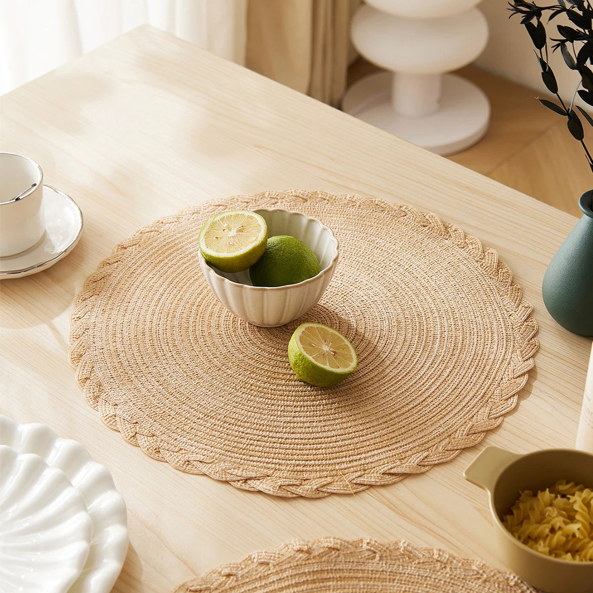 Classic Woven Cotton Round Placemat