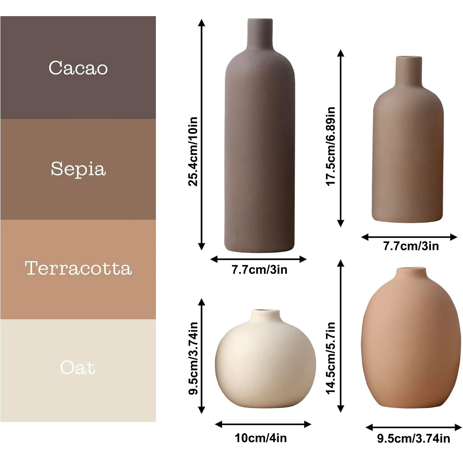 Ceramic Neutral Vase Set