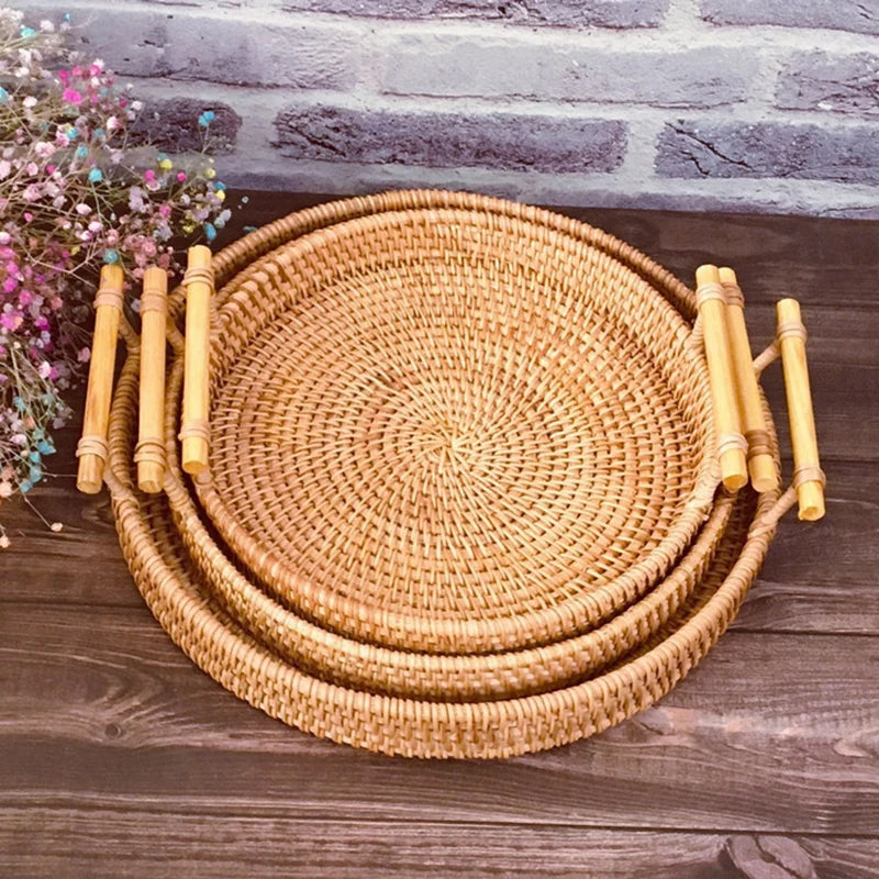 Coastal Woven Rattan Tray
