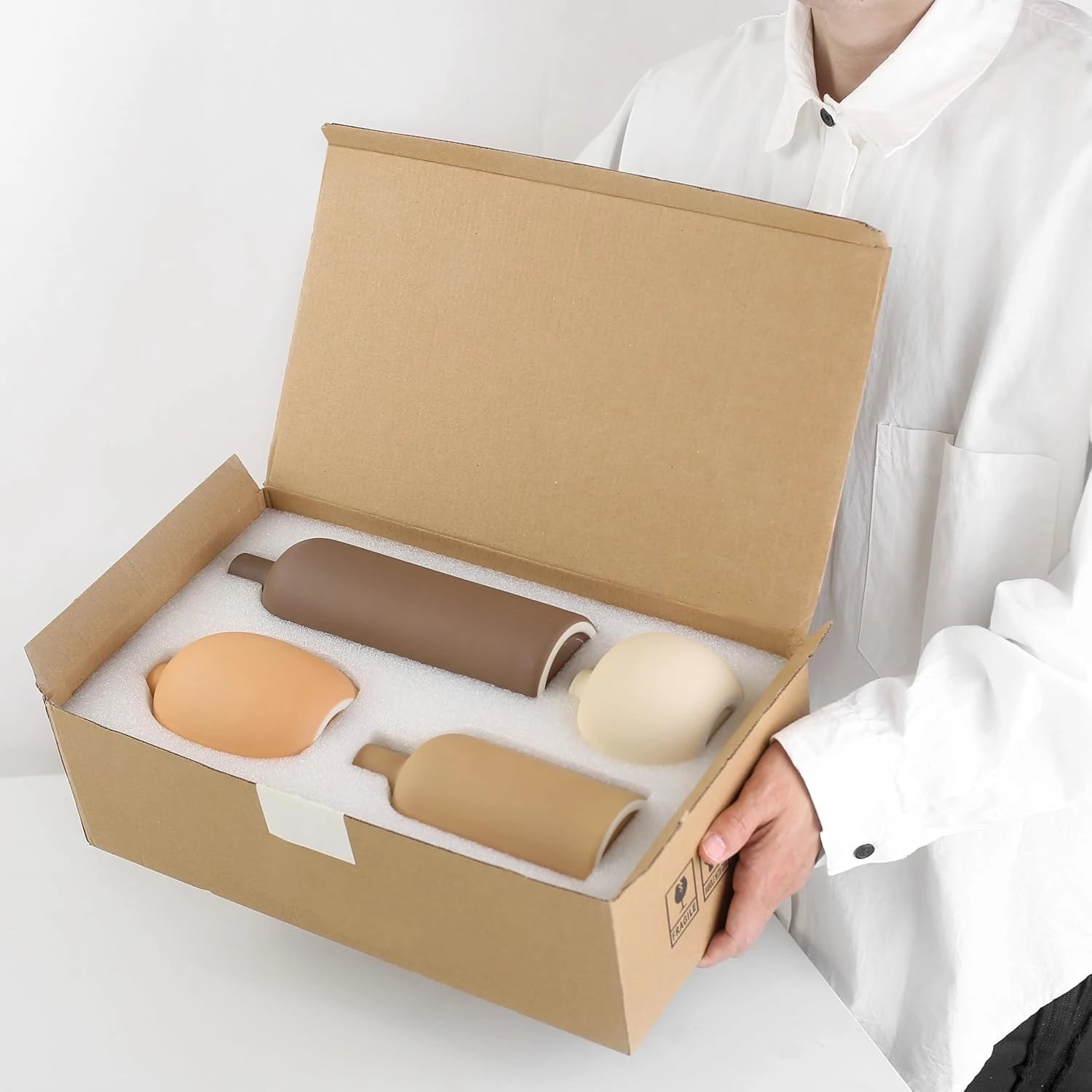 Ceramic Neutral Vase Set