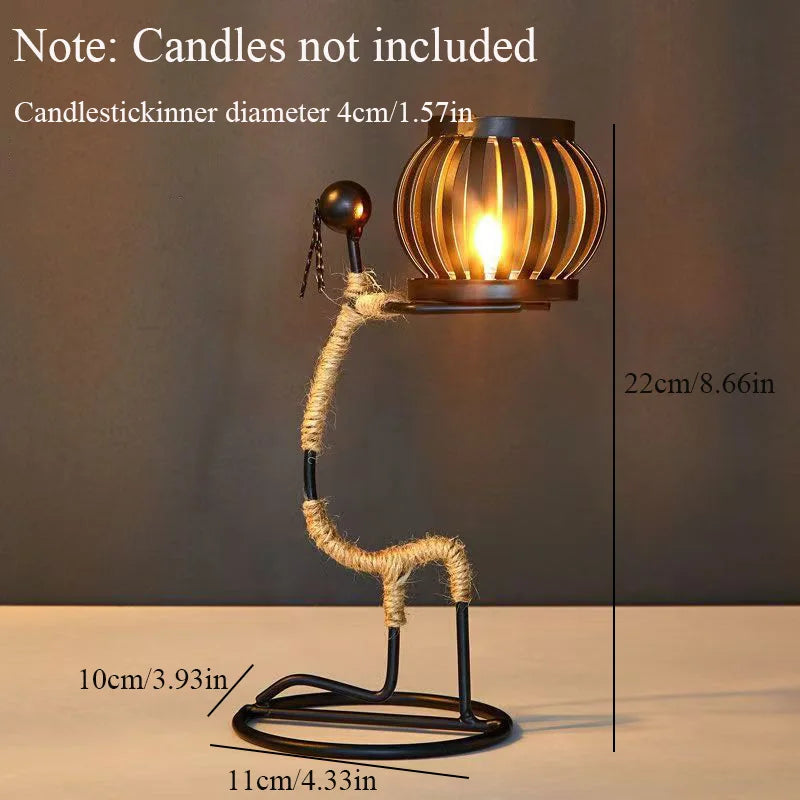 Nordic Metal Candle Sculpture Holder