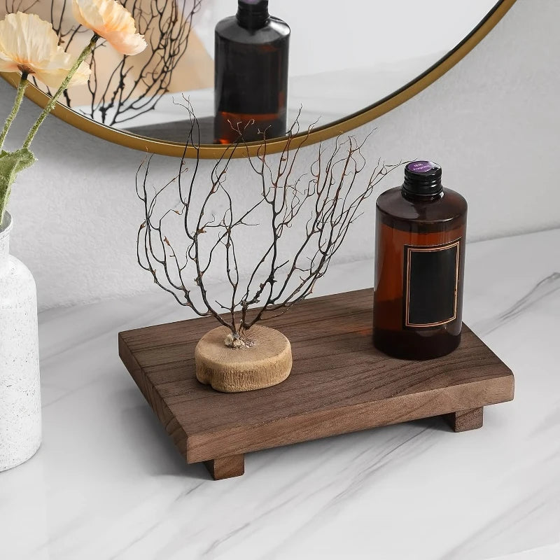 Sculpted Vanity Wood Tray
