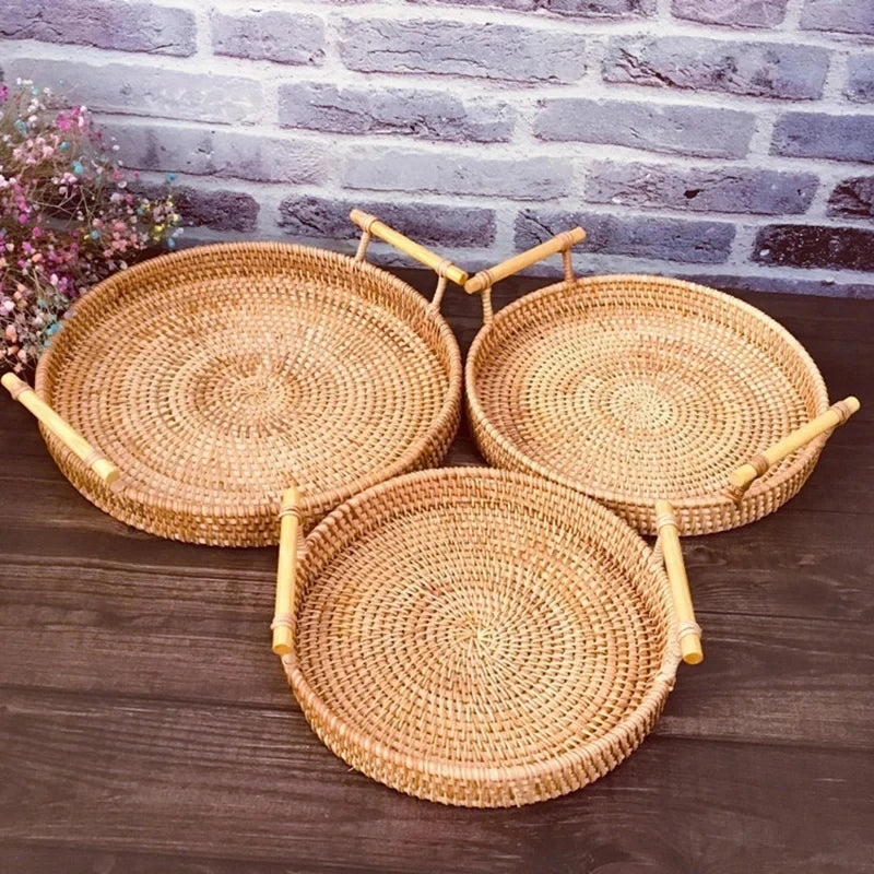Coastal Woven Rattan Tray