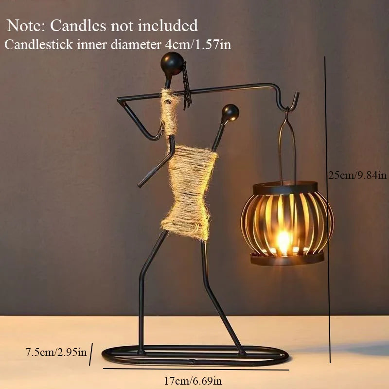 Nordic Metal Candle Sculpture Holder