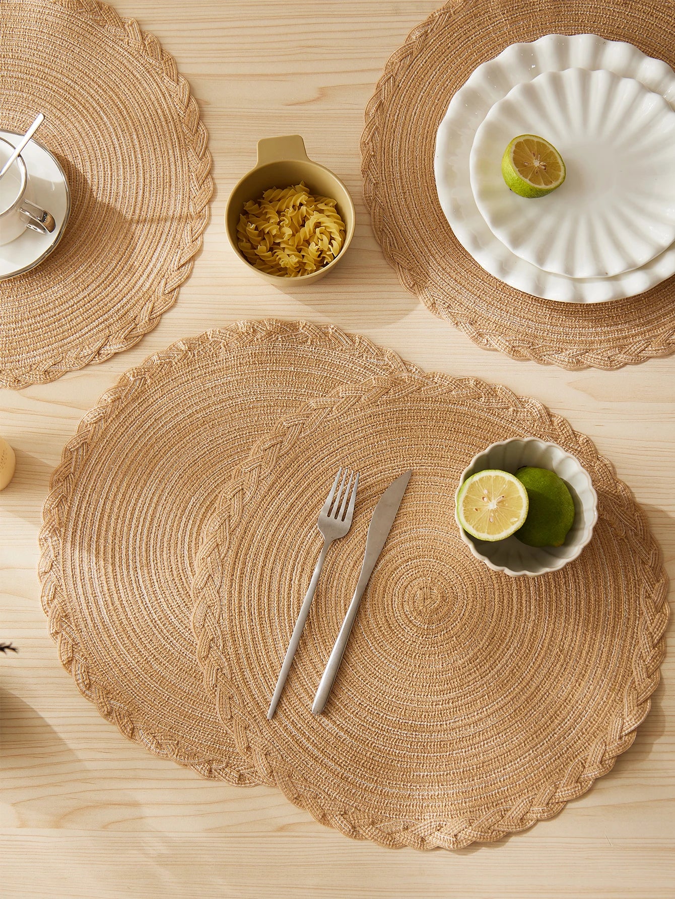 Classic Woven Cotton Round Placemat