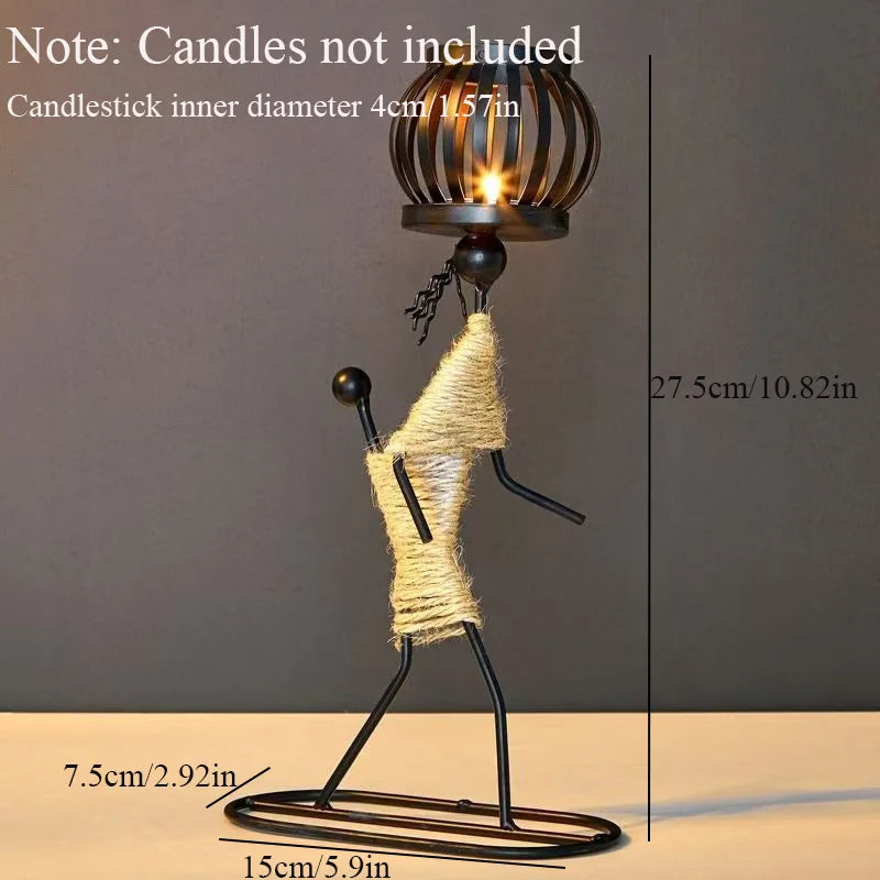 Nordic Metal Candle Sculpture Holder