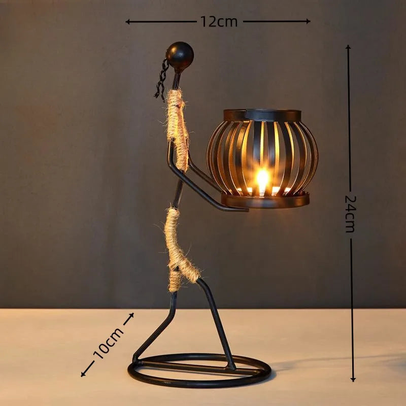 Nordic Metal Candle Sculpture Holder