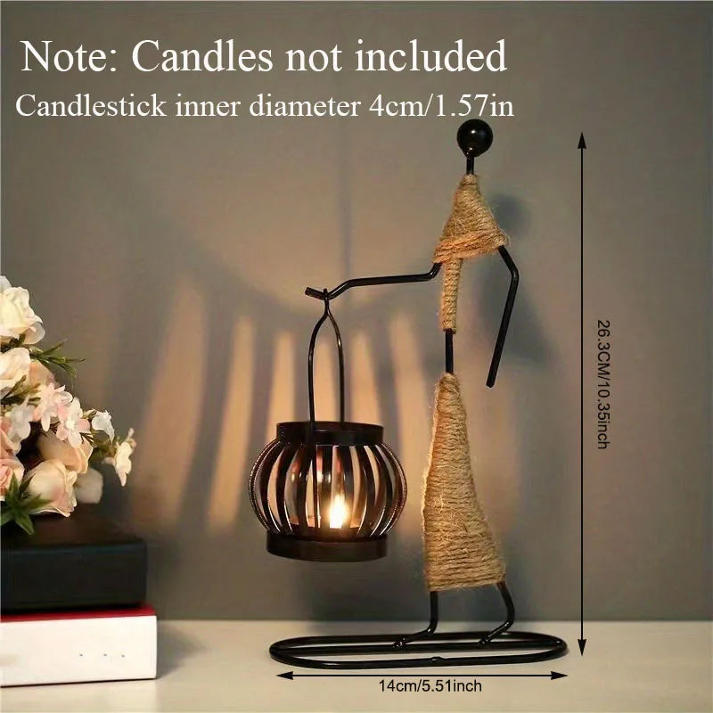 Nordic Metal Candle Sculpture Holder