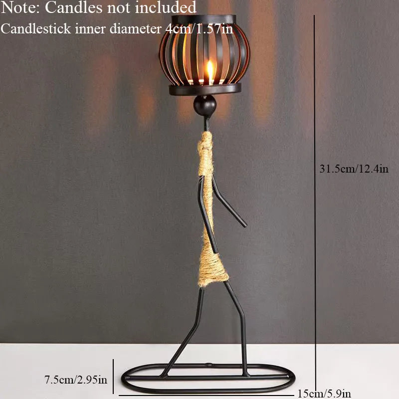 Nordic Metal Candle Sculpture Holder